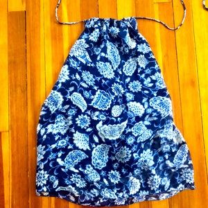 Alice and Olivia blue silk halter top